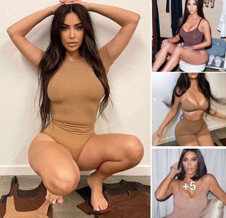 “Unleash Your Confidence: Kim Kardashian Struts Her Curves in SKIMS Butter Collection Promotional Pics”