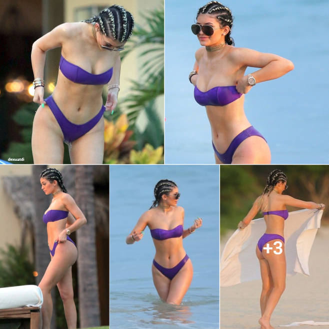 “Kylie Jenner Flaunts Her Beach Body in a Stunning Purple Bikini While Enjoying Her Birthday Bash”