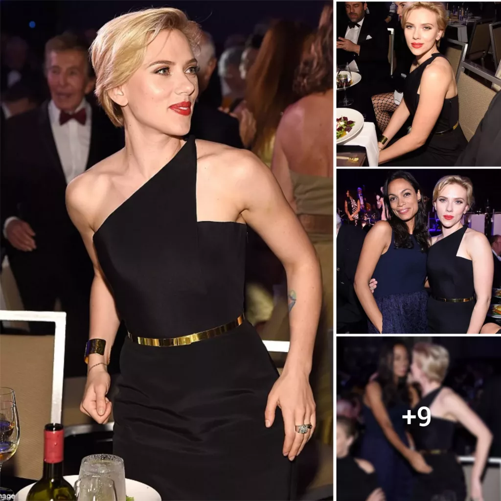 “Scarlett Johansson’s Fiery Black Dress & Red Lips: A Tribute to Tony Bennett Hosted by Friars Club”